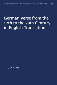 German Verse from the 12th to the 20th Century in English Translation - Thomas, J W