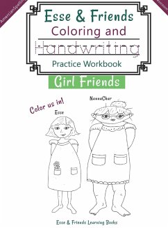 Esse & Friends Coloring and Handwriting Practice Workbook Girl Friends - Esse & Friends Learning Books