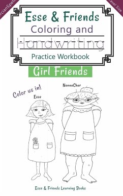 Esse & Friends Coloring and Handwriting Practice Workbook Girl Friends - Esse & Friends Learning Books
