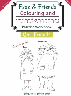 Esse & Friends Colouring and Handwriting Practice Workbook Girl Friends - Esse & Friends Learning Books