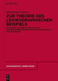 Zur Theorie des lexikographischen Beispiels (eBook, ePUB) - Lettner, Khrystyna