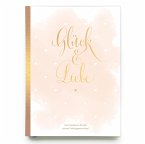 Gästebuch Hochzeit in Gold  Hochzeitsbuch für Gäste mit Gold-Veredelung   Hardcover, 128 Seiten mit Leseband   Gästebuch Hochzeit mit Fragen