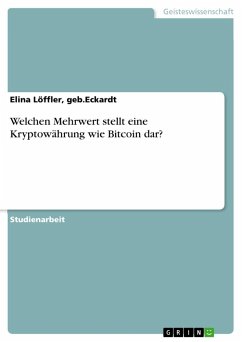 Welchen Mehrwert stellt eine Kryptowährung wie Bitcoin dar? - Löffler, geb.Eckardt, Elina