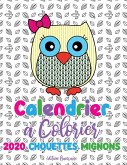 Calendrier à colorier 2020 chouettes mignons (édition française)