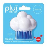 Moluk 2843075 - Pluï Brush Cloudy Bürste, Spielbürste, Wasserspielzeug, 9 cm, weiß/blau