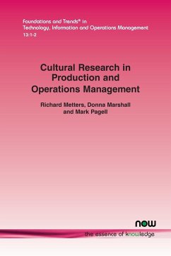 Cultural Research in Production and Operations Management