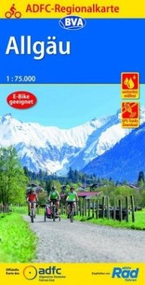 ADFC-Regionalkarte Allgäu 1:75.000, reiß- und wetterfest, GPS-Tracks Download