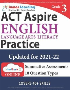 ACT Aspire Test Prep: Grade 3 English Language Arts Literacy (ELA) Practice Workbook and Full-length Online Assessments: ACT Aspire Study Gu - Learning, Lumos