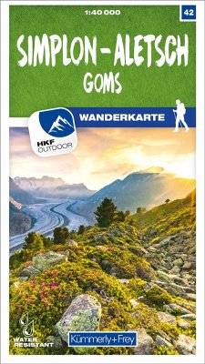 Cover Kümmerly+Frey Wanderkarte 42 Simplon, Aletsch 1:40.000