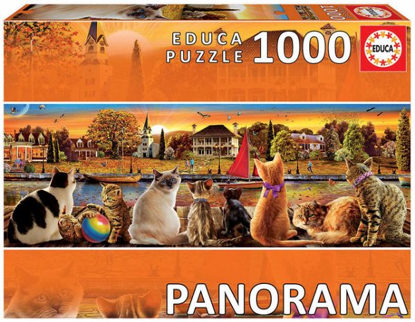 Carletto 9218001 - Educa, Panorama, Cats on the Quay, Katzen, Puzzle, 1000  Teile - Bei bücher.de immer portofrei