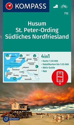 KOMPASS Wanderkarte 712 Husum, St. Peter-Ording, Südliches Nordfriesland 1:50.000