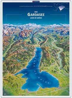 KOMPASS Panorama-Poster Der Gardasee, Lago di Garda