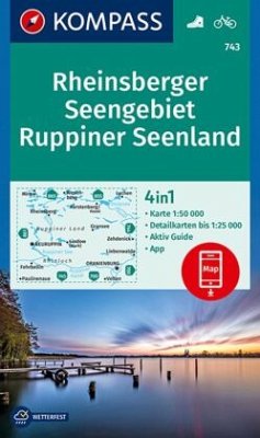 KOMPASS Wanderkarte 743 Rheinsberger Seengebiet, Ruppiner Seenland 1:50.000