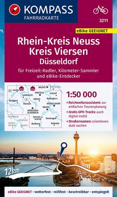 Cover KOMPASS Fahrradkarte 3211 Rheinkreis Neuss, Kreis Viersen 1:50.000