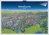 KOMPASS Panorama-Poster Die Zentralalpen, Le Alpi