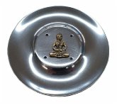 Räucherstäbchenhalter "Buddha" Messingrelief auf Metall rund 10 cm