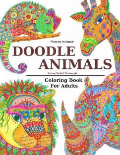 Doodle Animals Stress Relief Zentangle Coloring Book For Adults - Salagub, Maryna