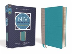 NIV Study Bible, Fully Revised Edition, Leathersoft, Teal/Gray, Red Letter, Comfort Print - Zondervan