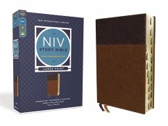 NIV Study Bible, Fully Revised Edition, Large Print, Leathersoft, Brown, Red Letter, Thumb Indexed, Comfort Print - Zondervan