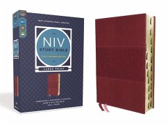 NIV Study Bible, Fully Revised Edition, Large Print, Leathersoft, Burgundy, Red Letter, Thumb Indexed, Comfort Print - Zondervan
