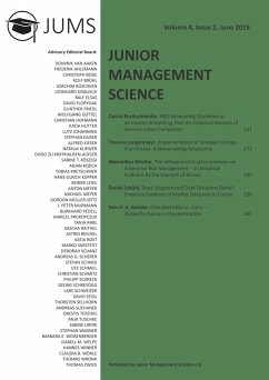 Junior Management Science, Volume 4, Issue 2, June 2019