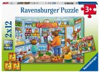 Ravensburger 05076 - Komm, wir gehen einkaufen, Puzzle, 2x12 Teile