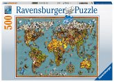 Ravensburger 15043 - Antike Schmetterling-Weltkarte, Puzzle, 500 Teile