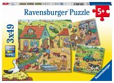 Ravensburger 05078 - Viel los auf dem Bauernhof, Puzzle, 3x49 Teile