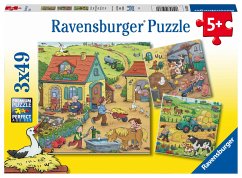 Ravensburger 05078 - Viel los auf dem Bauernhof, Puzzle, 3x49 Teile
