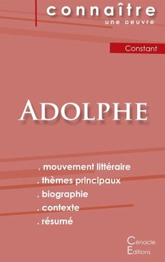 Fiche de lecture Adolphe de Benjamin Constant (Analyse littéraire de référence et résumé complet) - Constant, Benjamin
