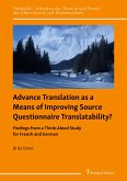 Advance Translation as a Means of Improving Source Questionnaire Translatability?