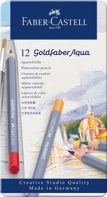 Faber-Castell Aquarellstift Goldfaber Aqua, 12er Set Metalletui