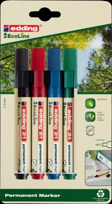 Edding Permamentmarker 21 Ecoline, 4er Set