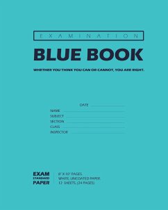 Examination Blue Book, Wide Ruled, 12 Sheets (24 Pages), Blank Lined, Write-in Booklet (Royal Blue) - Bigidea; Inc.