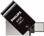 Philips 2 in 1 OTG 64GB USB 3.1 + USB C Midnight Black