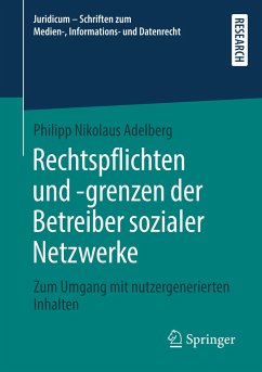 Rechtspflichten und -grenzen der Betreiber sozialer Netzwerke - Adelberg, Philipp Nikolaus