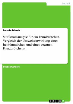 Stoffstromanalyse für ein Franzbrötchen. Vergleich der Umwelteinwirkung eines herkömmlichen und eines veganen Franzbrötchens (eBook, PDF)