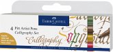 Faber-Castell Tuschestifte Pitt Artist Pens Calligraphy, 4er Set Colours