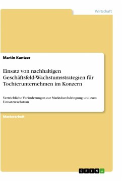 Einsatz von nachhaltigen Geschäftsfeld-Wachstumsstrategien für Tochterunternehmen im Konzern - Kuntzer, Martin
