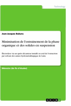 Minimisation de l'entrainement de la phase organique et des solides en suspension - Bukuru, Jean-Jacques