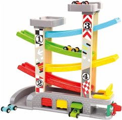 Bino 84092 - Kinder-Autobahn mit 4 Garagen und Zapfsäule, 7tlg., Höhe: 34 cm