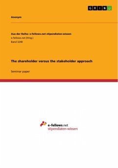 Cover The shareholder versus the stakeholder approach (eBook, PDF)