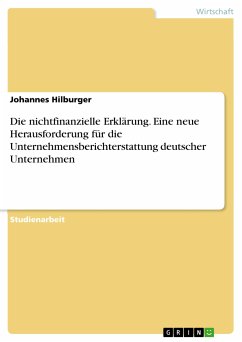 Die nichtfinanzielle Erklärung. Eine neue Herausforderung für die Unternehmensberichterstattung deutscher Unternehmen (eBook, PDF) - Hilburger, Johannes