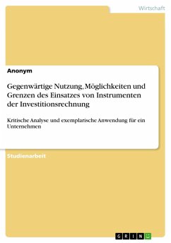 Gegenwärtige Nutzung, Möglichkeiten und Grenzen des Einsatzes von Instrumenten der Investitionsrechnung (eBook, PDF)