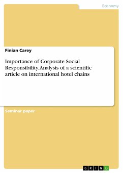 Importance of Corporate Social Responsibility. Analysis of a scientific article on international hotel chains (eBook, PDF)