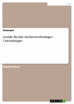 Soziale Rechte nichterwerbstätiger Unionsbürger (eBook, PDF)