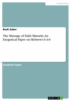The Massage of Faith Maturity. An Exegetical Paper on Hebrews 6:4-6 (eBook, PDF)