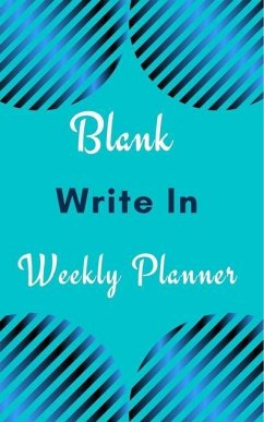 Blank Write In Weekly Planner (Light Blue Abstract Art) - Toqeph