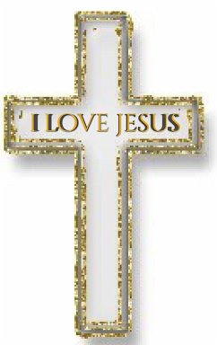 I love jesus gold glitter cross blank journal - Huhn, Michael