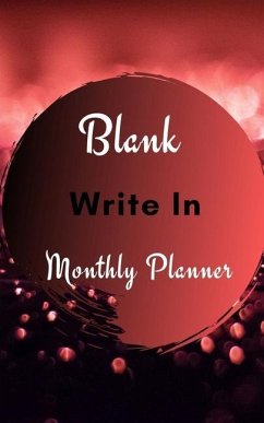 Blank Write In Monthly Planner (Dark Red And Black Abstract Art) - Toqeph